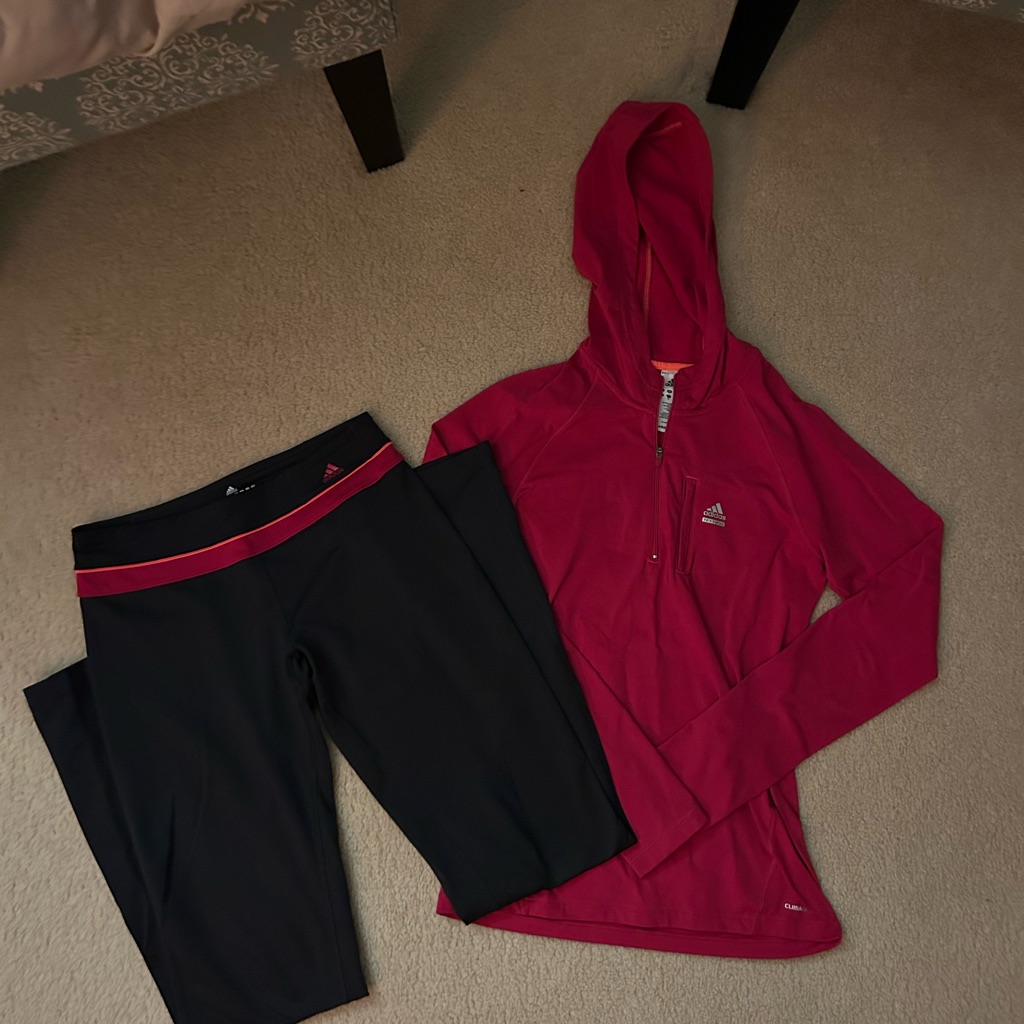 Adidas Hoodie And Flare Leggings Set